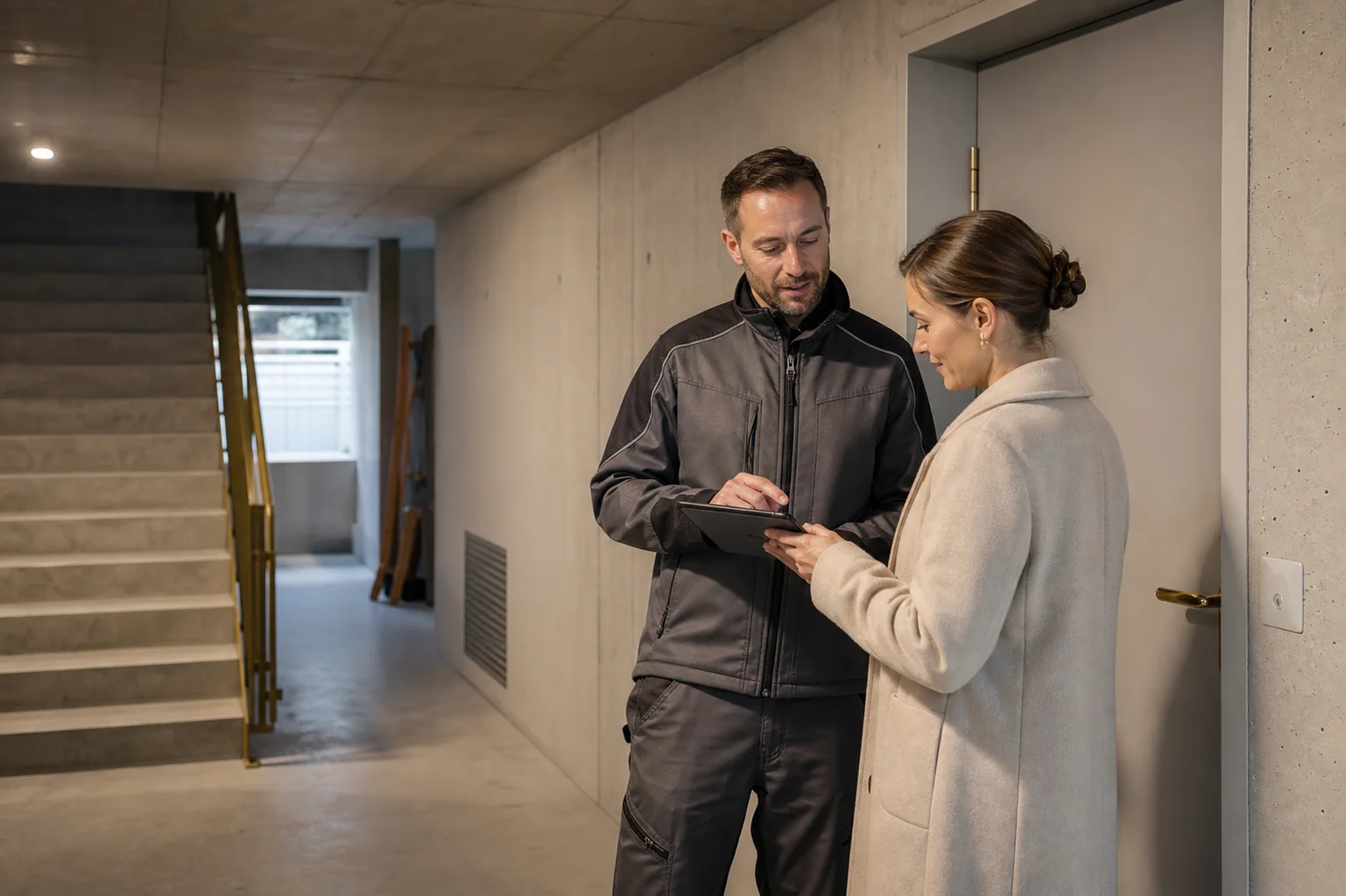 Besuch vor Ort im Kellergang eines Schweizer Mehrfamilienhauses